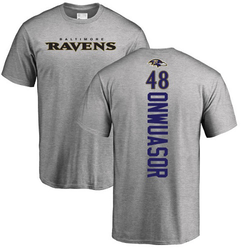 Men Baltimore Ravens Ash Patrick Onwuasor Backer NFL Football #48 T Shirt->nfl t-shirts->Sports Accessory
